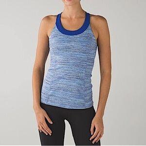 Lululemon Enhearten Tank Space Dye Camo Caspian Blue Sapphire Blue 6